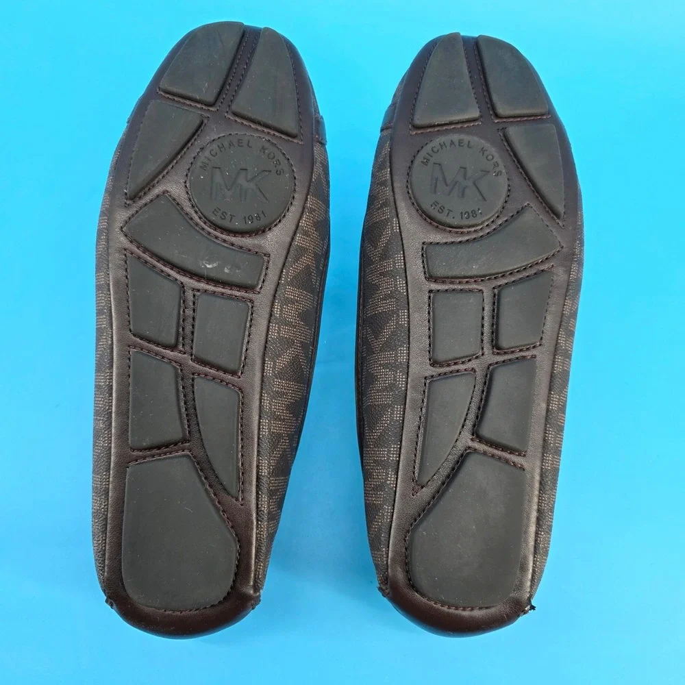 Michael Michael Kors Fulton Moc Brown Signature Logo‎ Flats 9.5M ME18L